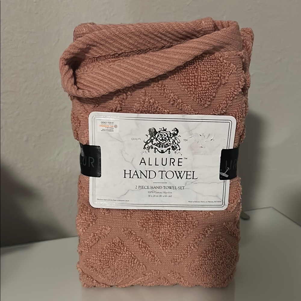 Allure Pink Hand Towel Set 2Pc